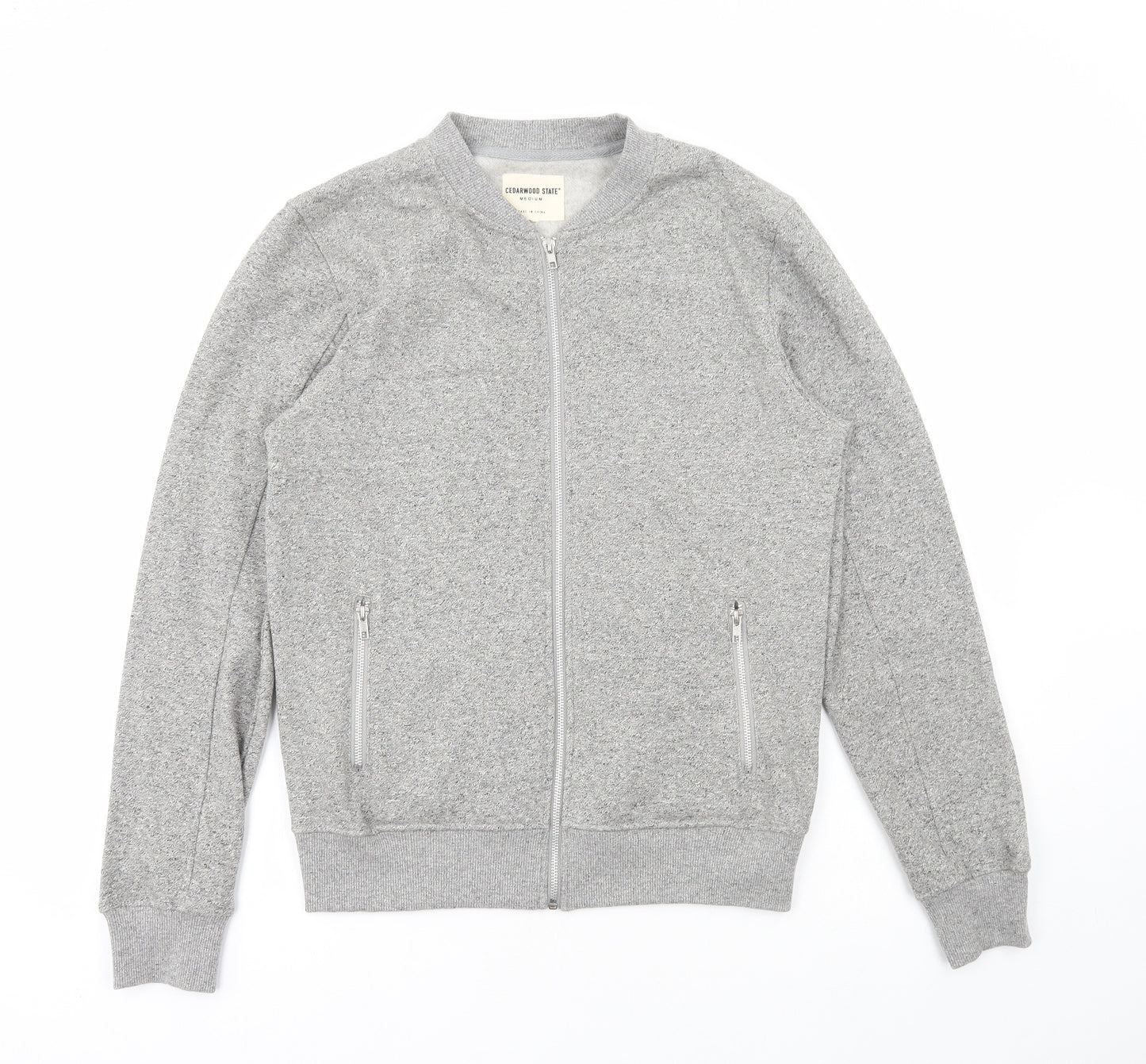 Cedar Wood State Mens Grey Cotton Full Zip Sweatshirt Size M
