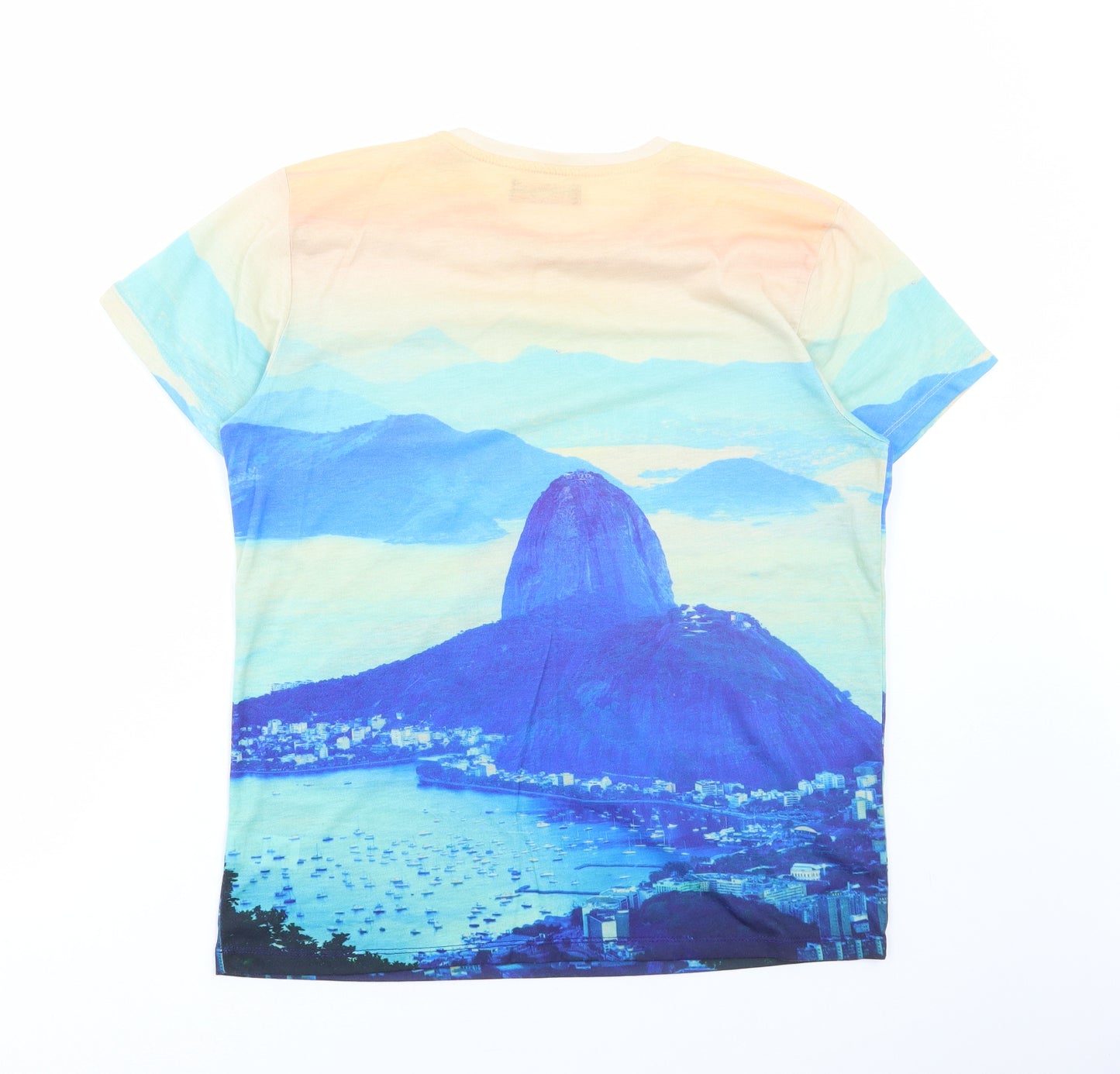 Matalan Mens Multicoloured Polyester T-Shirt Size M Round Neck - Rio de Janiro