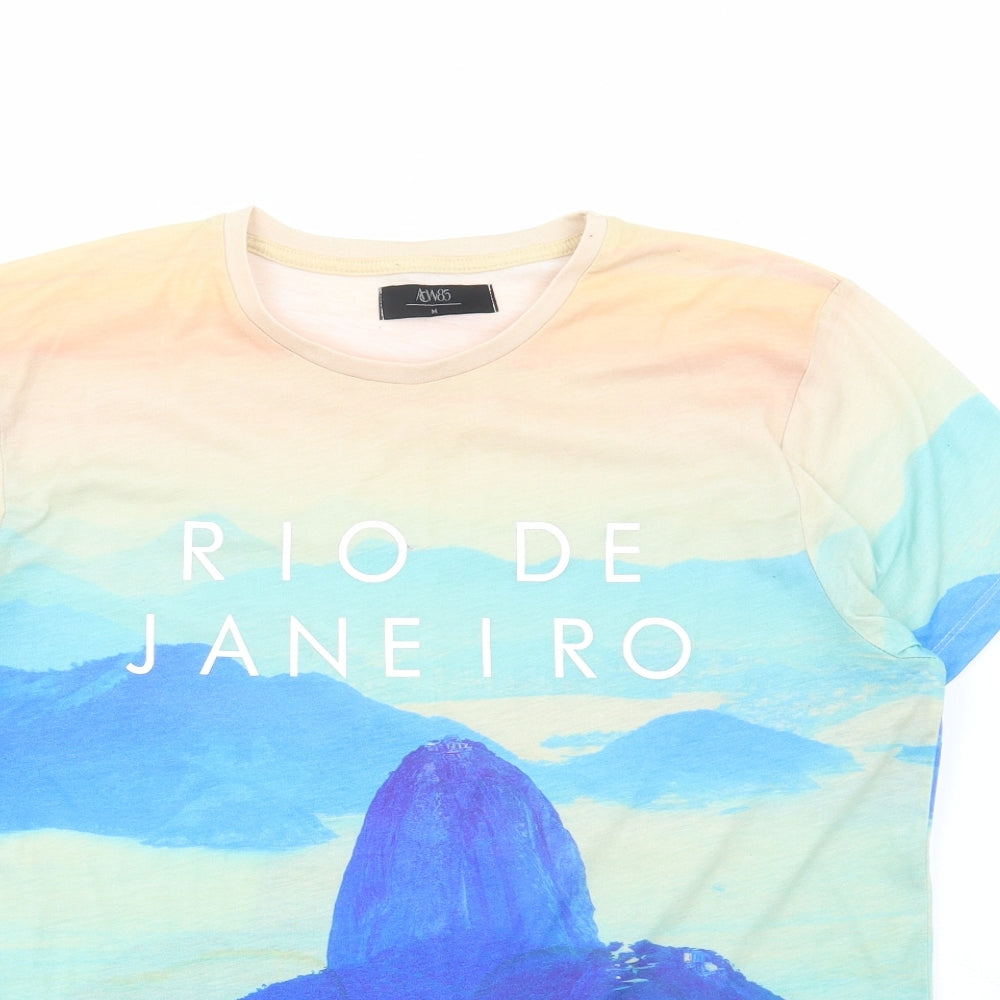 Matalan Mens Multicoloured Polyester T-Shirt Size M Round Neck - Rio de Janiro