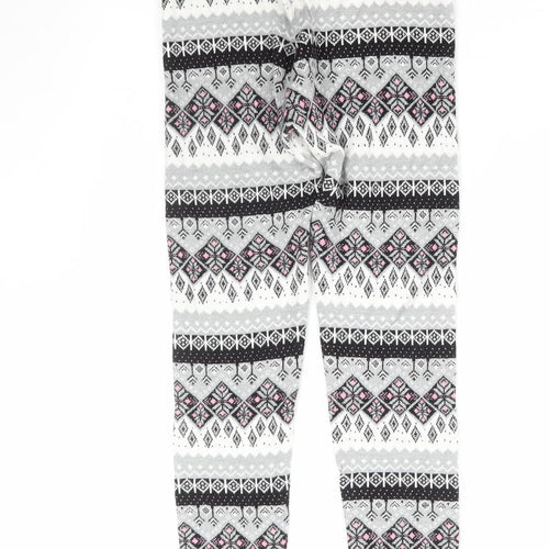 Primark Girls Grey Fair Isle Viscose Jegging Trousers Size 13-14 Years Regular Pullover - Leggings