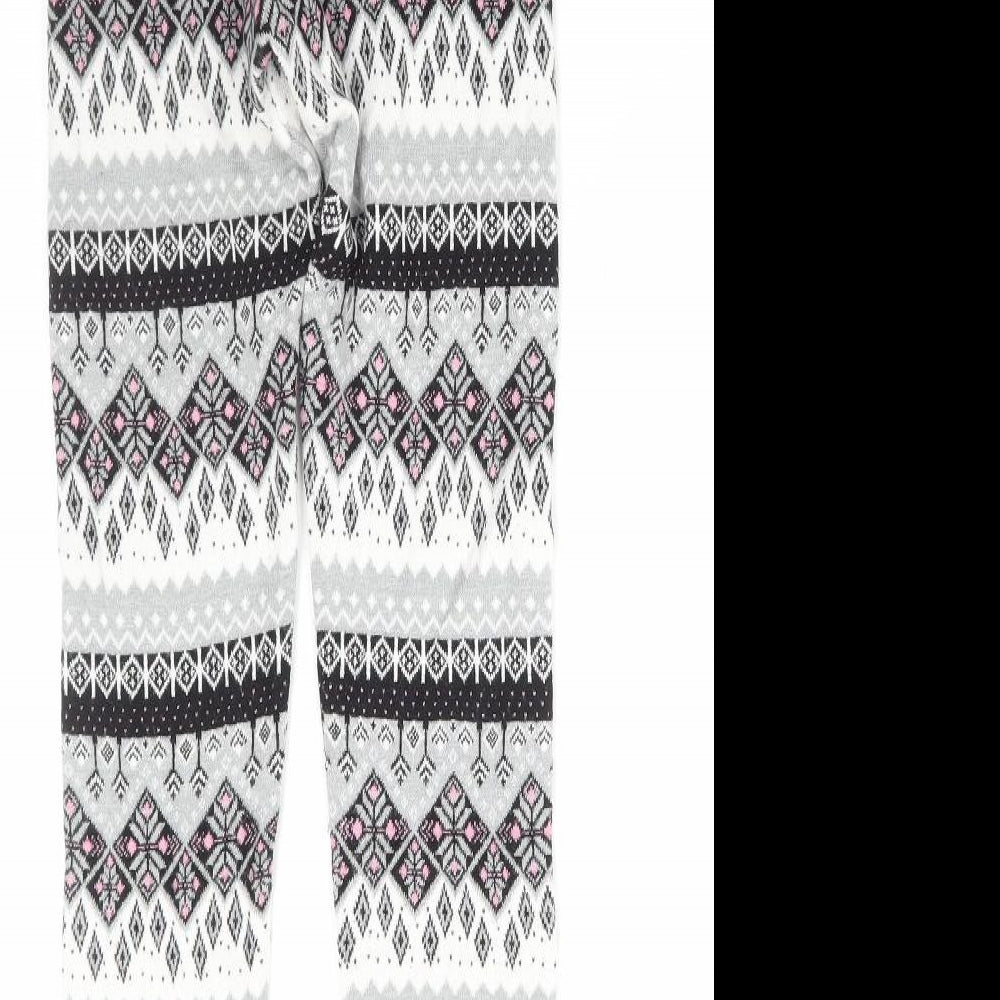 Primark Girls Grey Fair Isle Viscose Jegging Trousers Size 13-14 Years Regular Pullover - Leggings