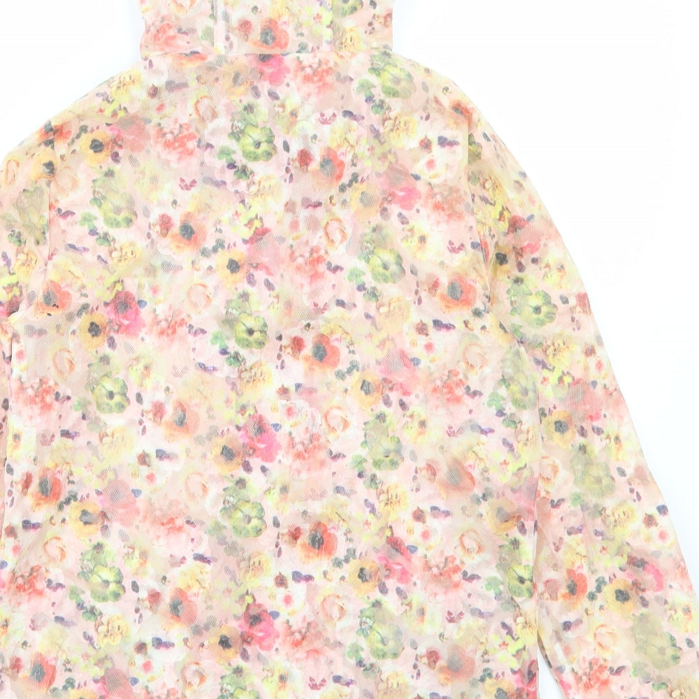 Topshop Womens Multicoloured Floral Rain Coat Coat Size 8 Zip