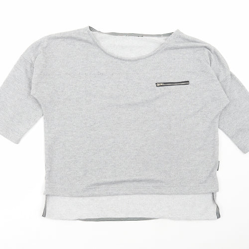 Primark Womens Grey Boat Neck Polyester Pullover Jumper Size L