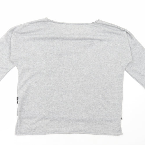 Primark Womens Grey Boat Neck Polyester Pullover Jumper Size L