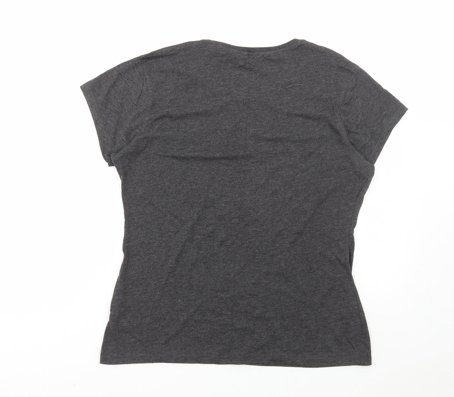 Primark Womens Grey Cotton Basic T-Shirt Size 14 Round Neck - Freedom
