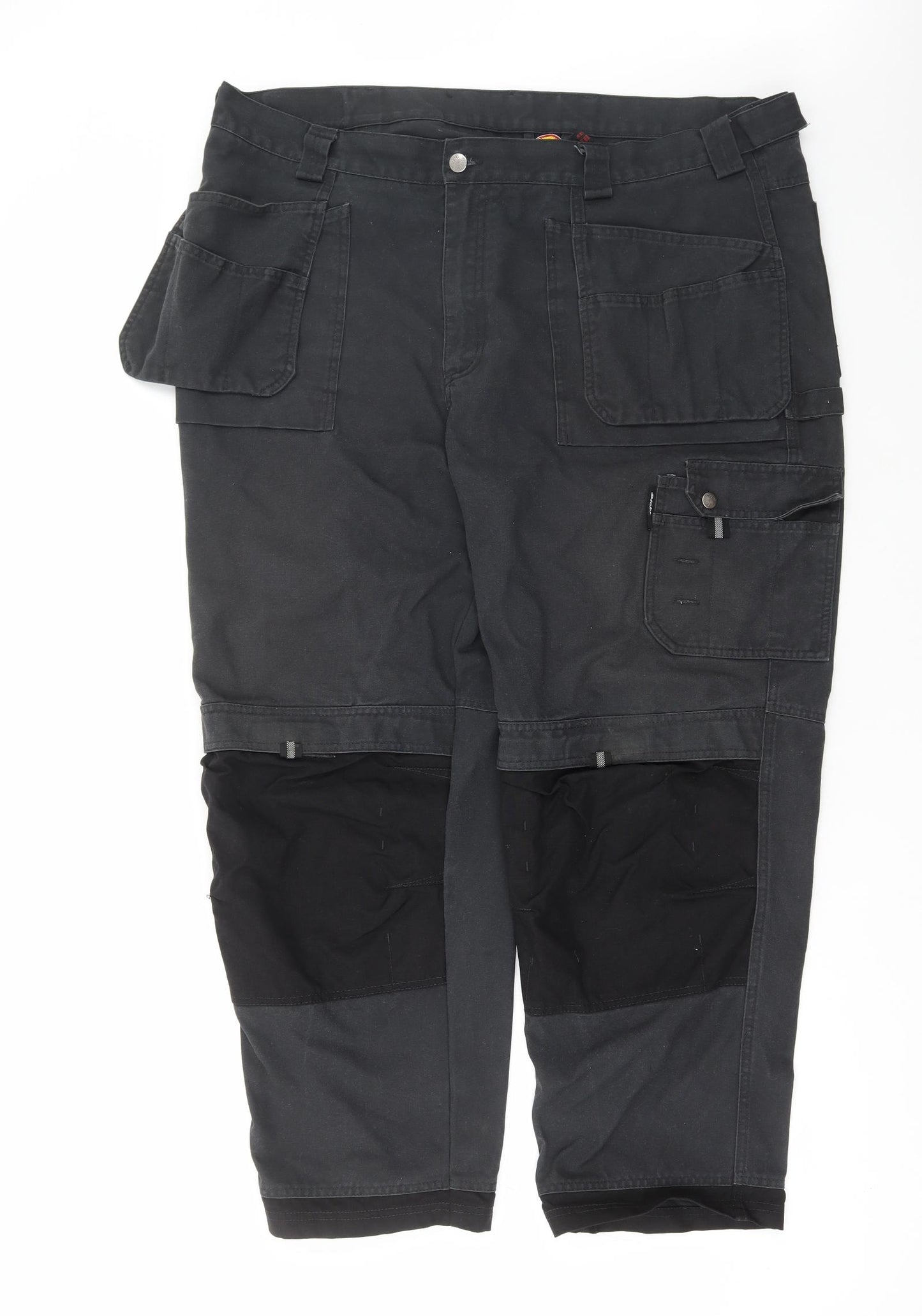 Dickies Mens Black Polyester Cargo Trousers Size 44 in L28 in Regular Zip - Work Wear