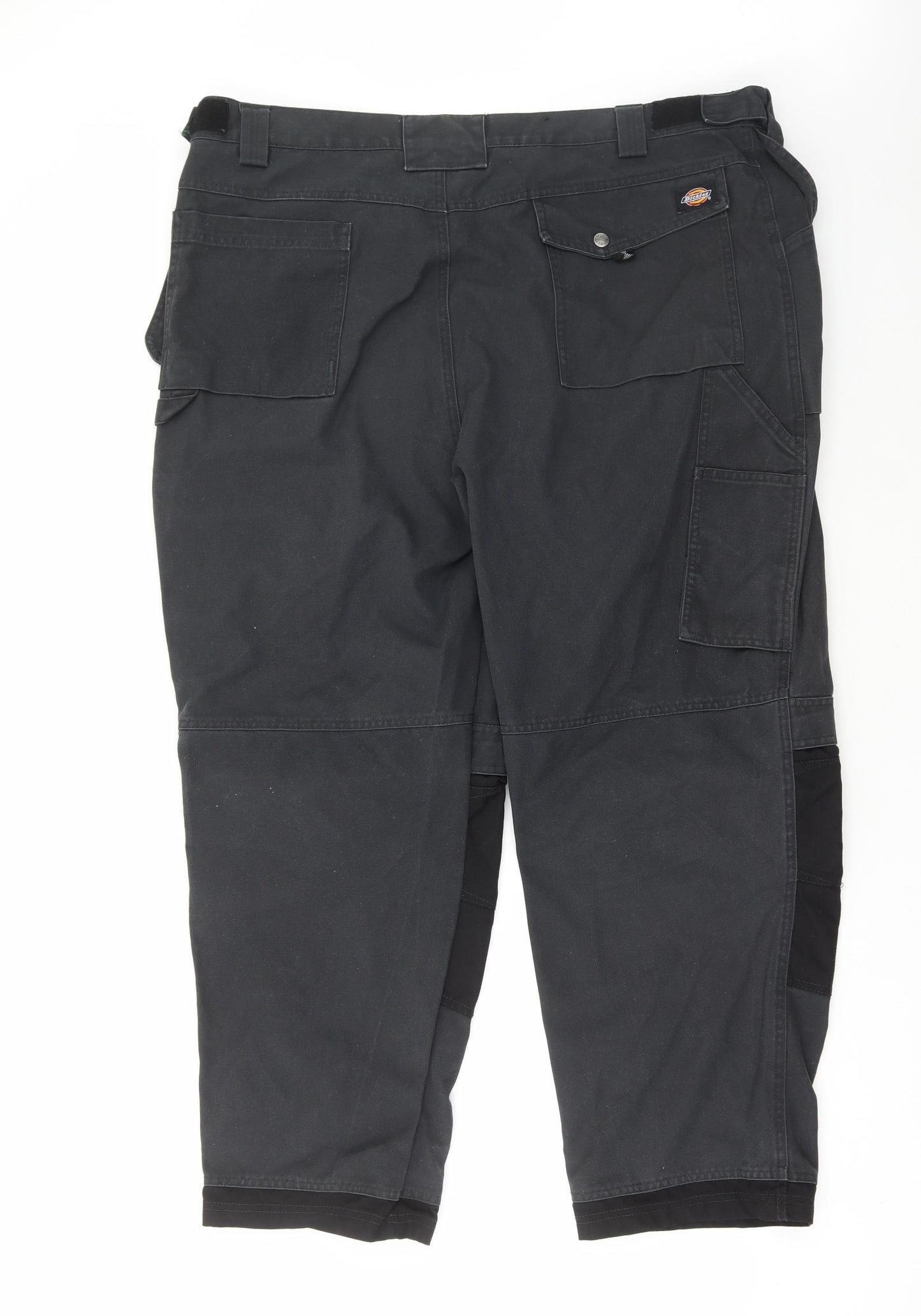 Dickies Mens Black Polyester Cargo Trousers Size 44 in L28 in Regular Zip - Work Wear