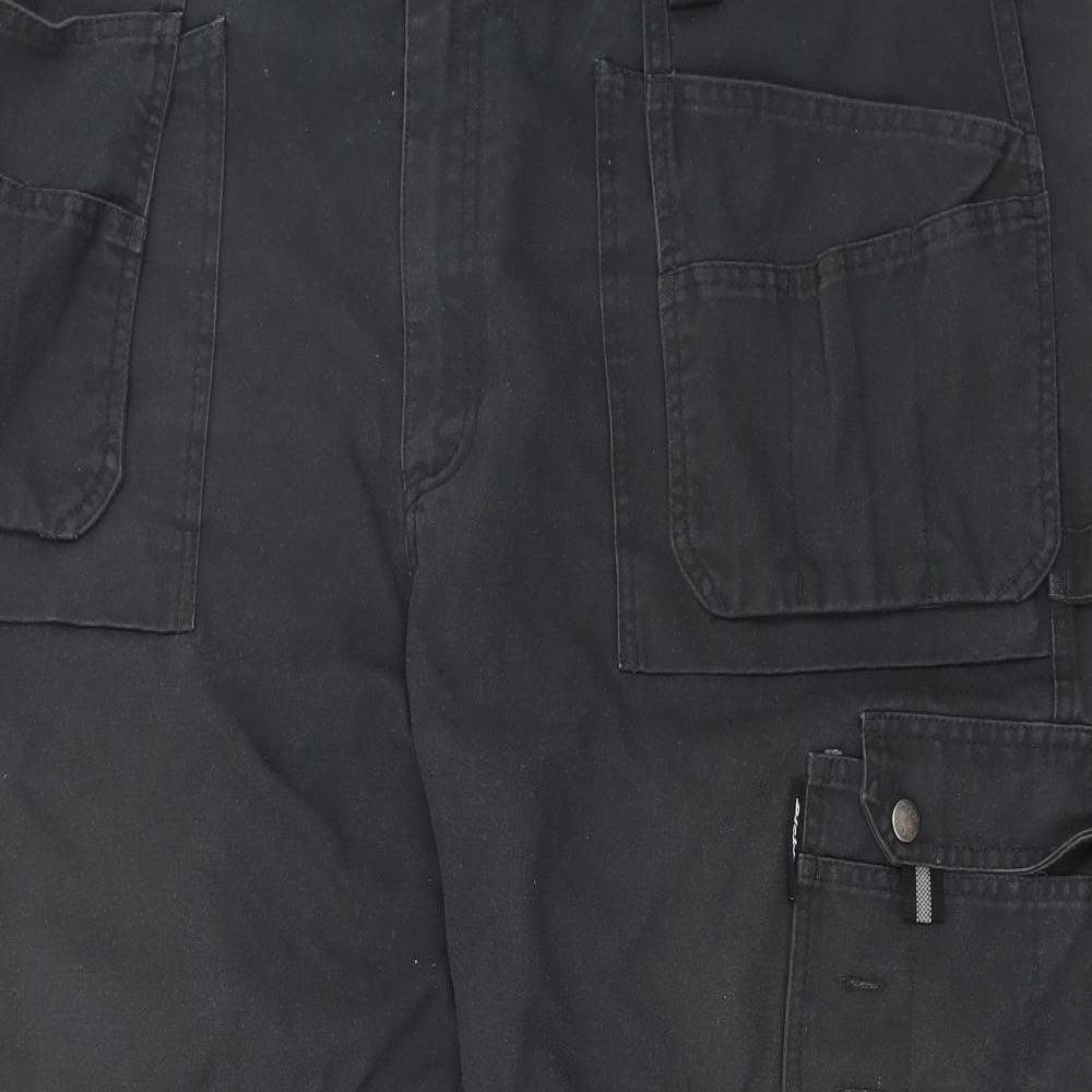 Dickies Mens Black Polyester Cargo Trousers Size 44 in L28 in Regular Zip - Work Wear