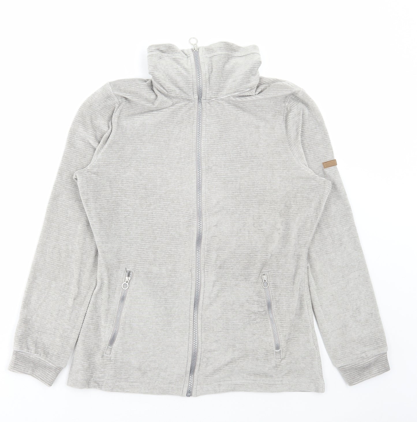 Regatta Womens Grey Polyester Full Zip Sweatshirt Size 10 Zip - Ribbed