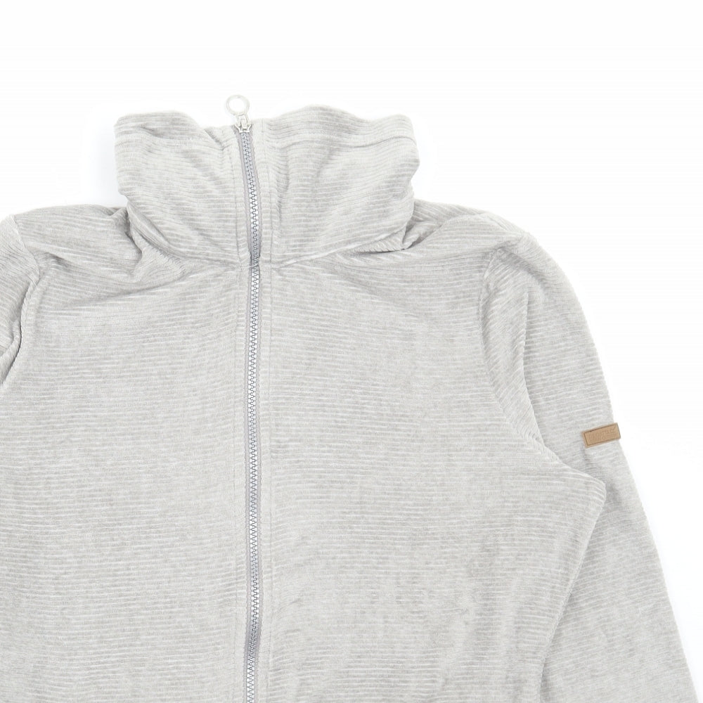 Regatta Womens Grey Polyester Full Zip Sweatshirt Size 10 Zip - Ribbed