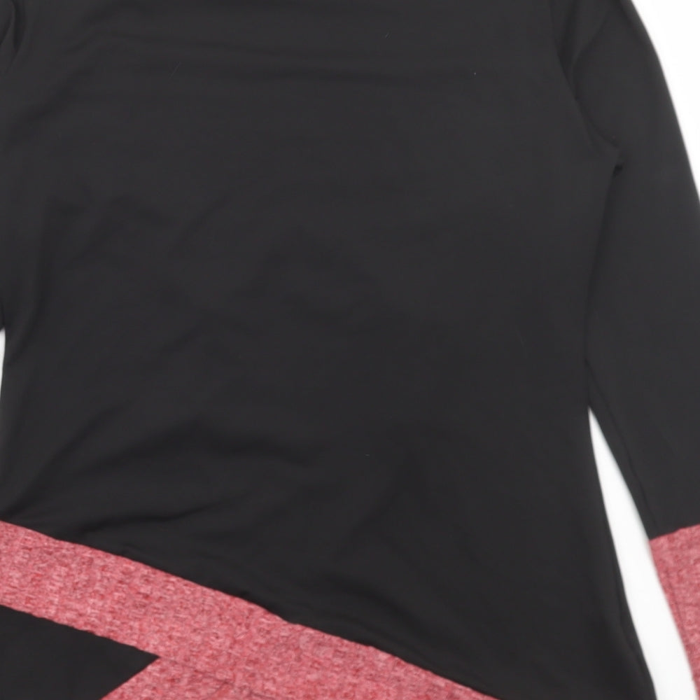 Dressfo Womens Black Polyester Basic T-Shirt Size XL Square Neck