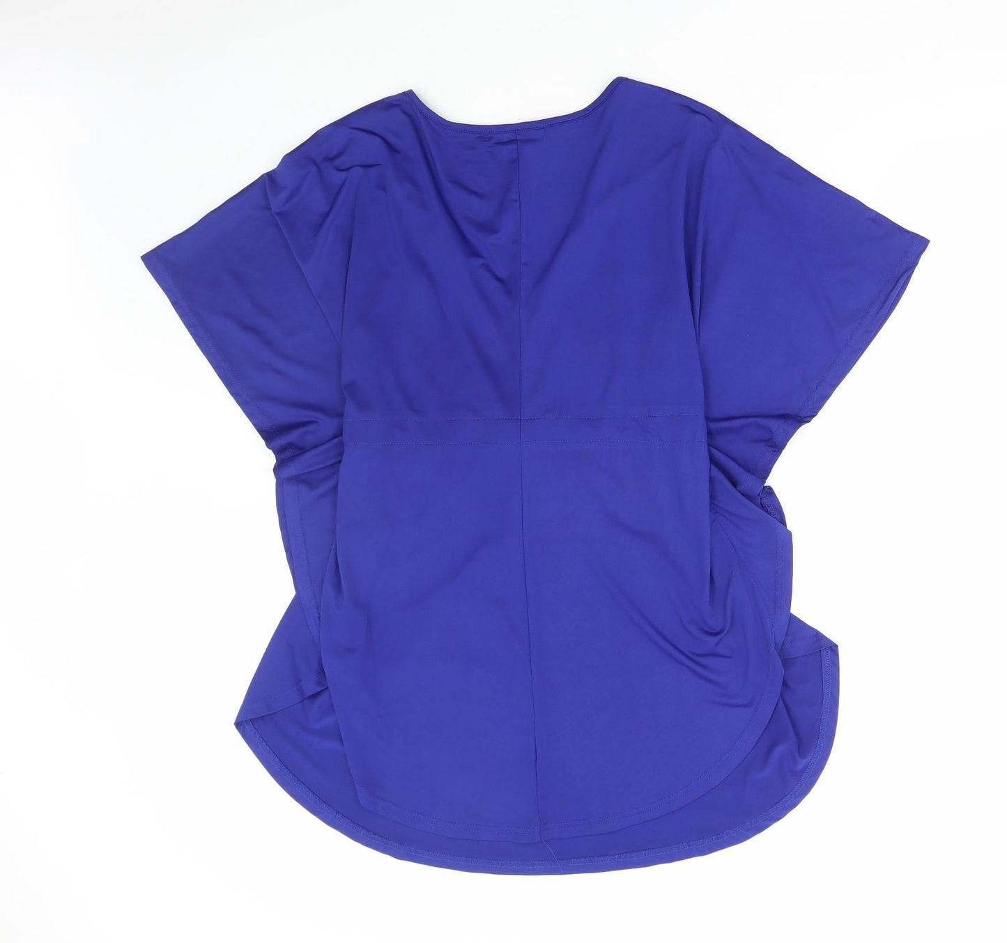 Zanzea Womens Blue Polyester Basic Blouse Size 14 V-Neck