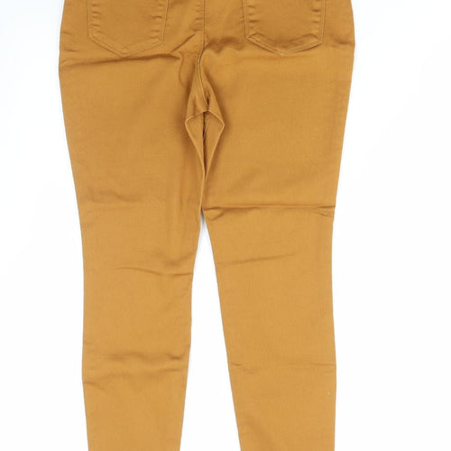 PEP&CO Womens Yellow Cotton Jegging Jeans Size 12 L28 in Regular