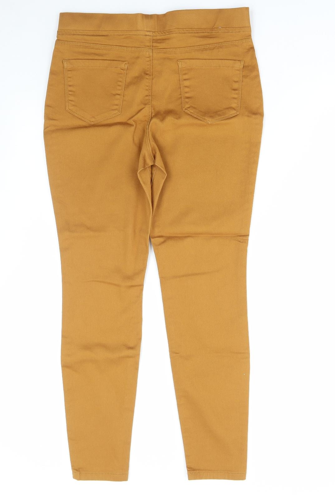 PEP&CO Womens Yellow Cotton Jegging Jeans Size 12 L28 in Regular
