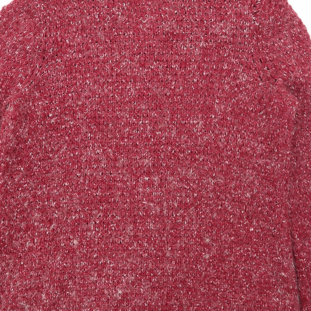 Debenhams Womens Red Collared Acrylic Cardigan Jumper Size 14