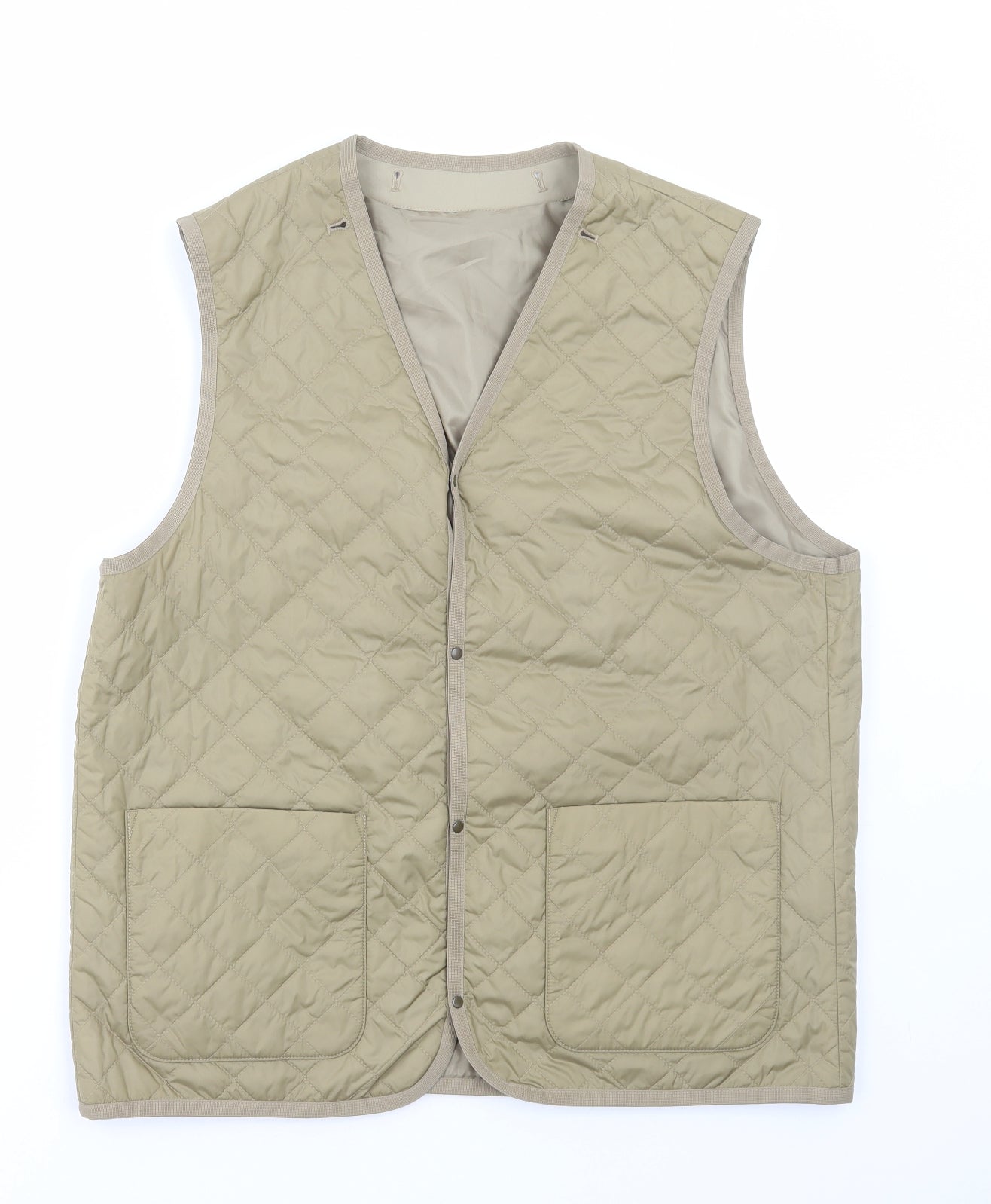 H&M Mens Green Gilet Jacket Size M Snap