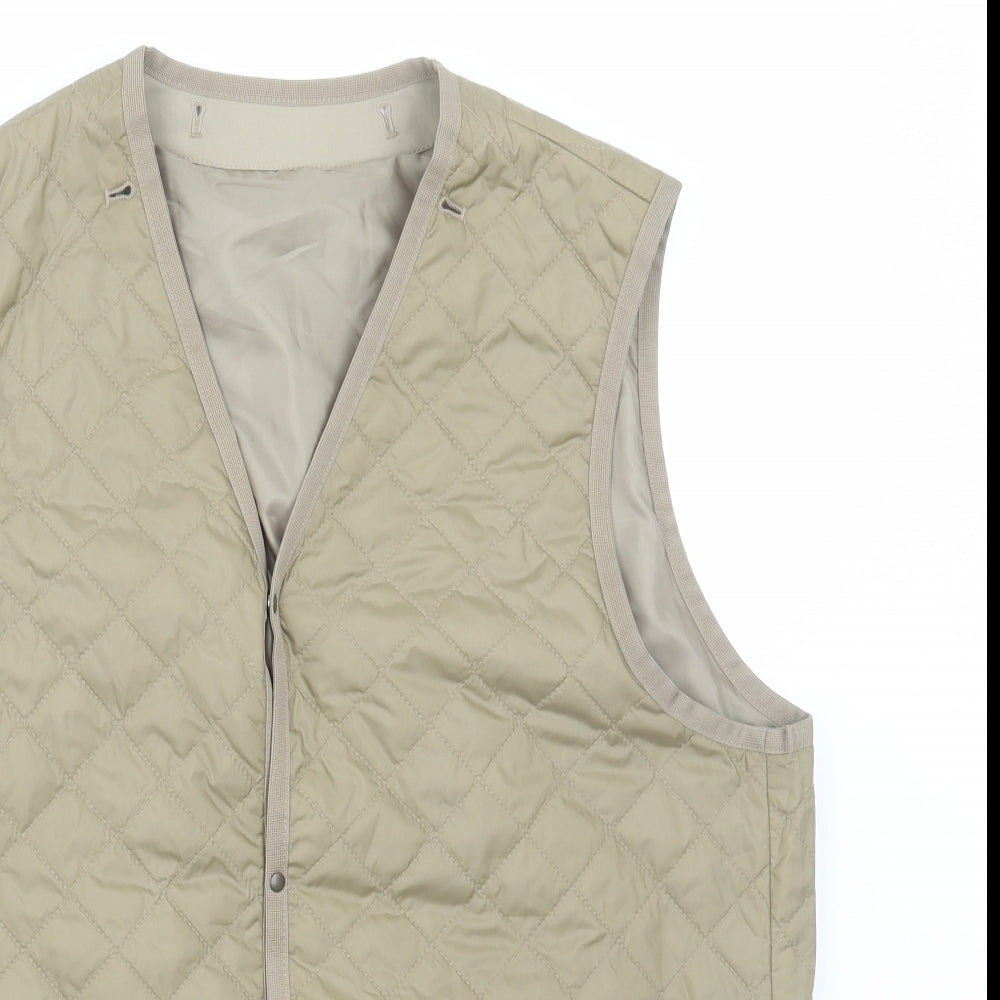 H&M Mens Green Gilet Jacket Size M Snap