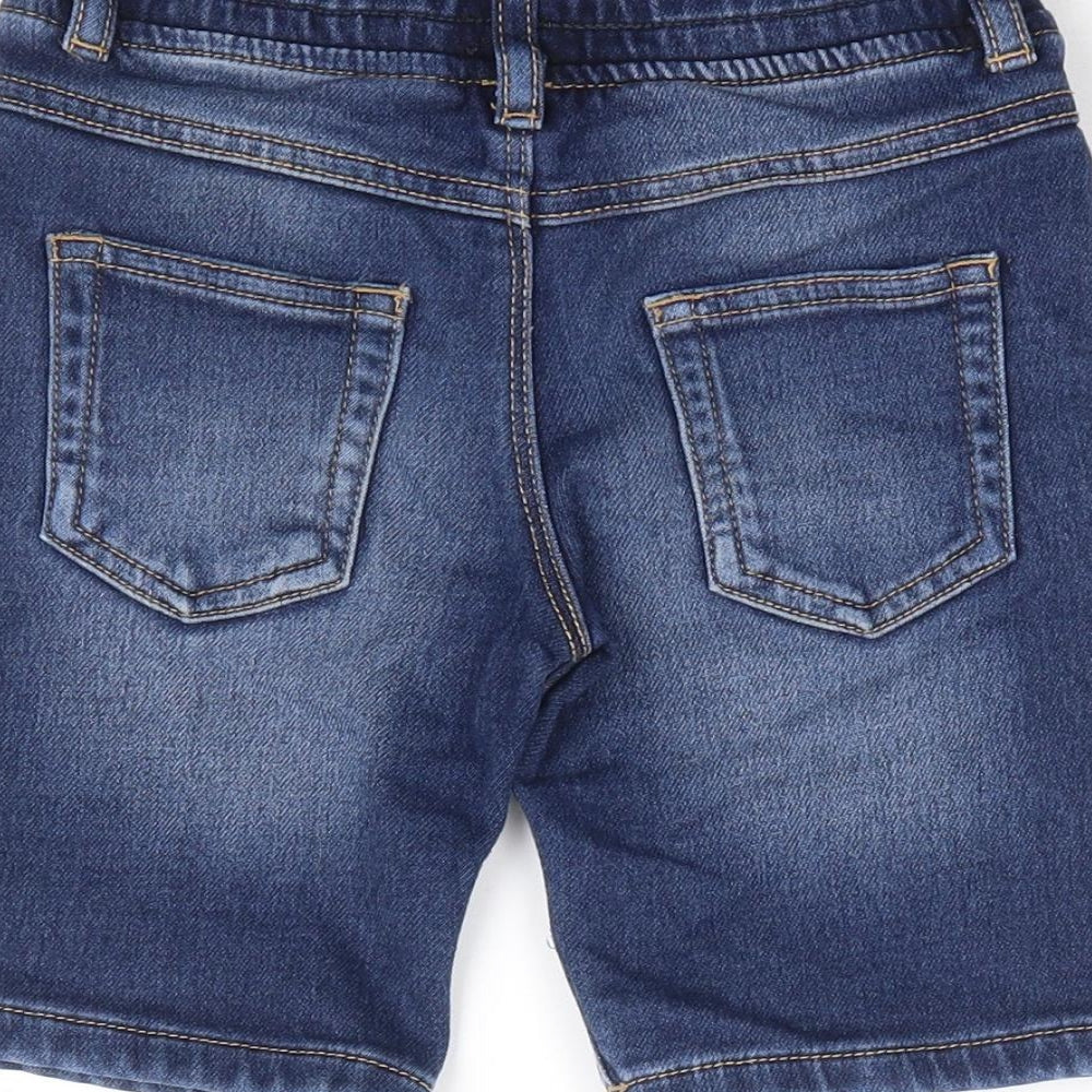 George Boys Blue Cotton Bermuda Shorts Size 4-5 Years Regular Drawstring