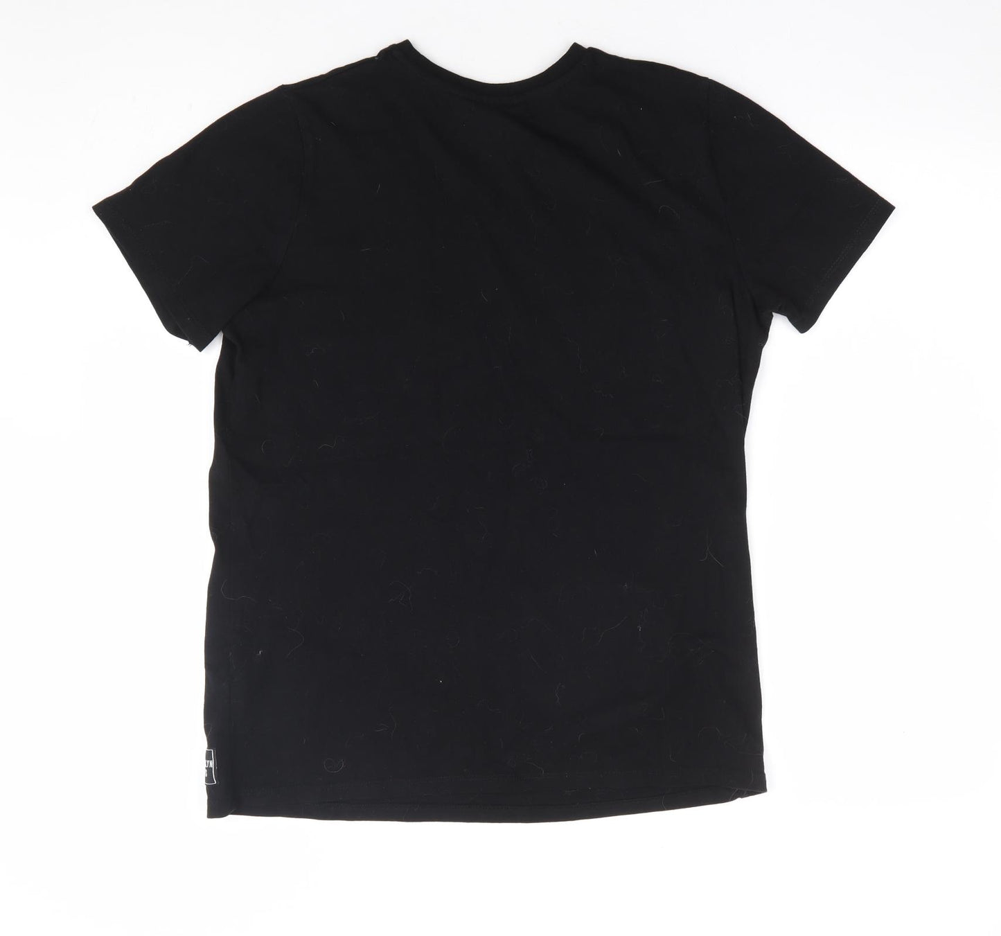 Primark Boys Black 100% Cotton Basic T-Shirt Size 13-14 Years Round Neck Pullover - Brooklyn Nets