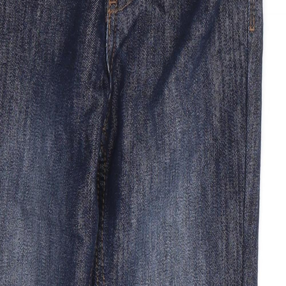 Primark Boys Blue Cotton Straight Jeans Size 6-7 Years Regular Zip