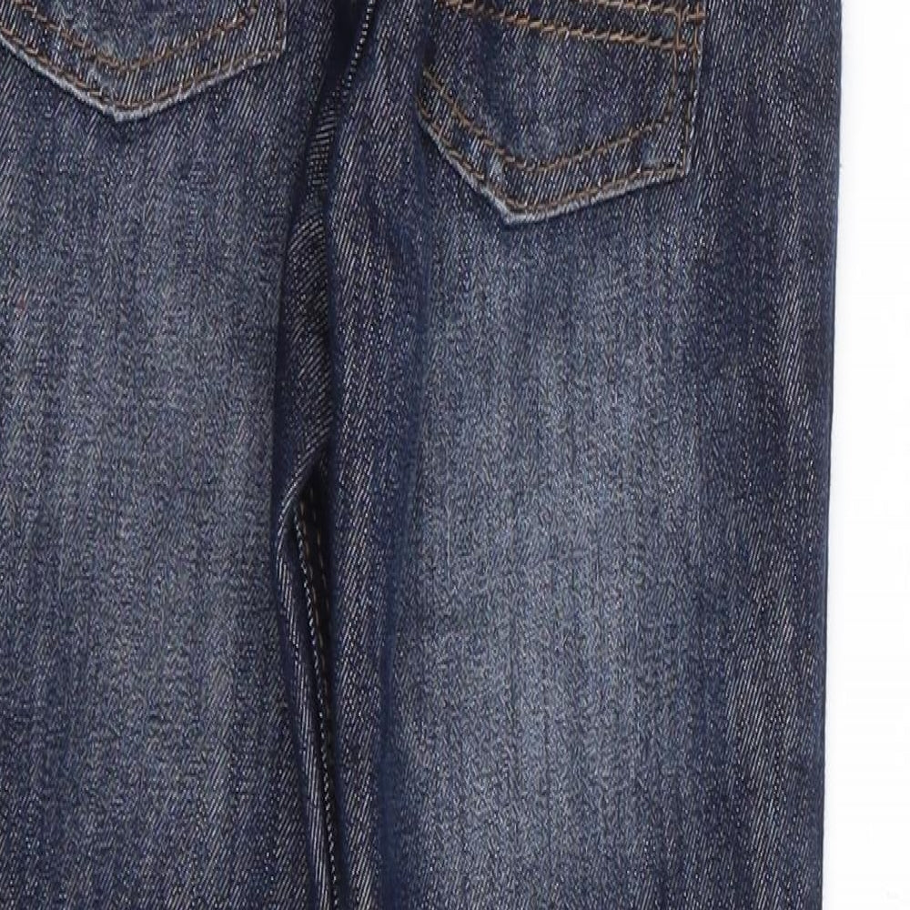 Primark Boys Blue Cotton Straight Jeans Size 6-7 Years Regular Zip