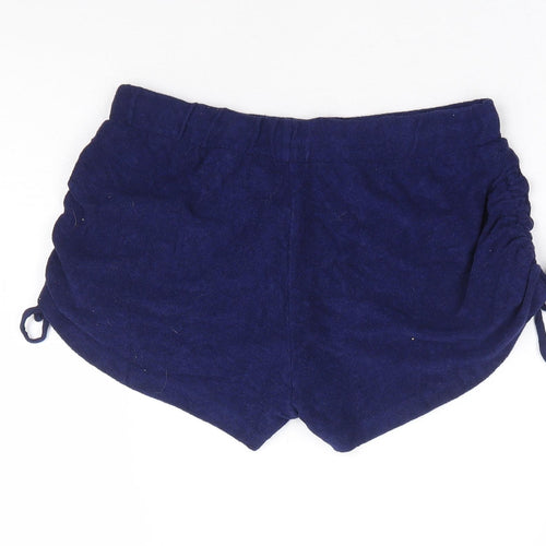ASOS Womens Blue Viscose Hot Pants Shorts Size 6 L4 in Regular Drawstring