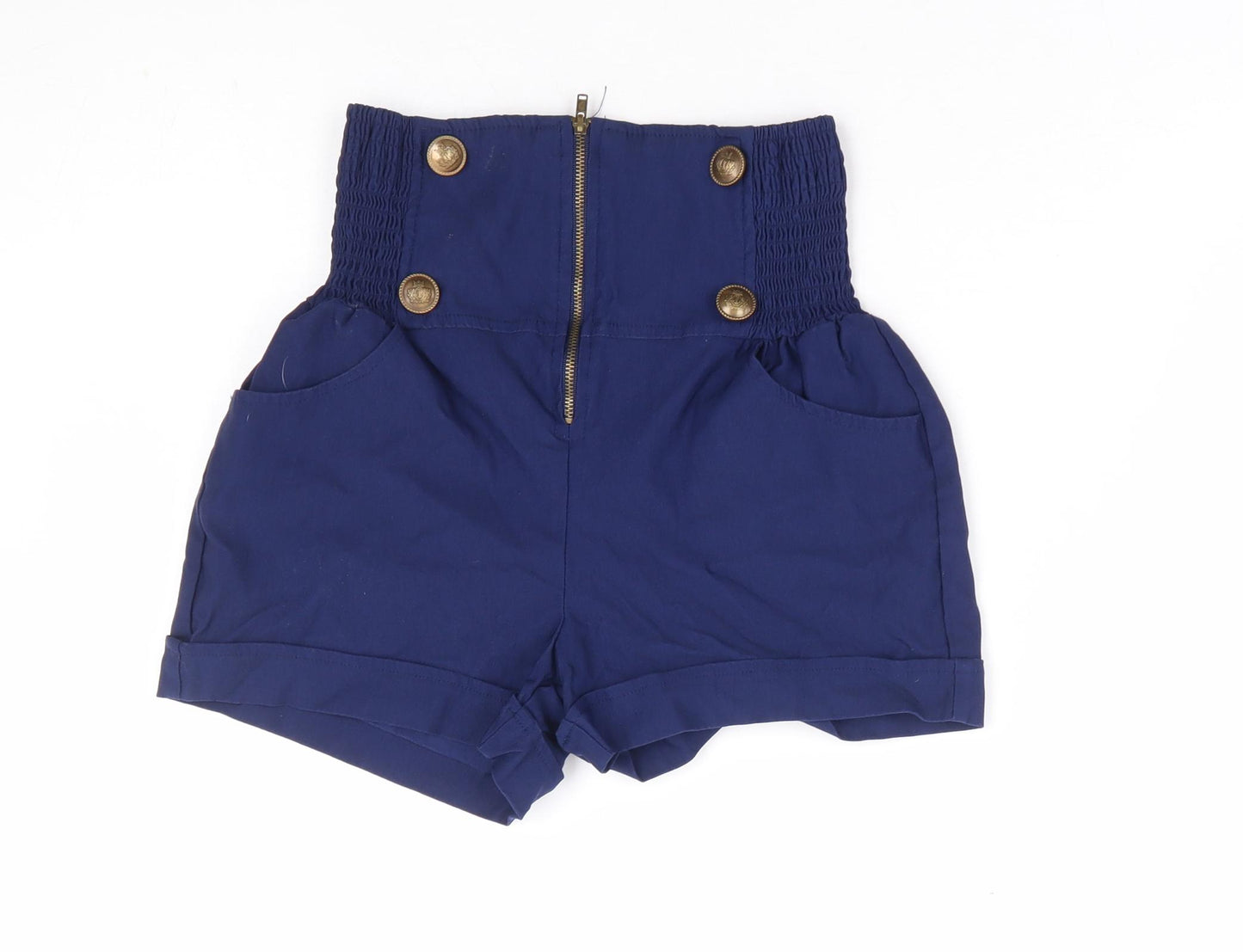 Urban Bliss Womens Blue Viscose Sailor Shorts Size 8 L5 in Regular Zip