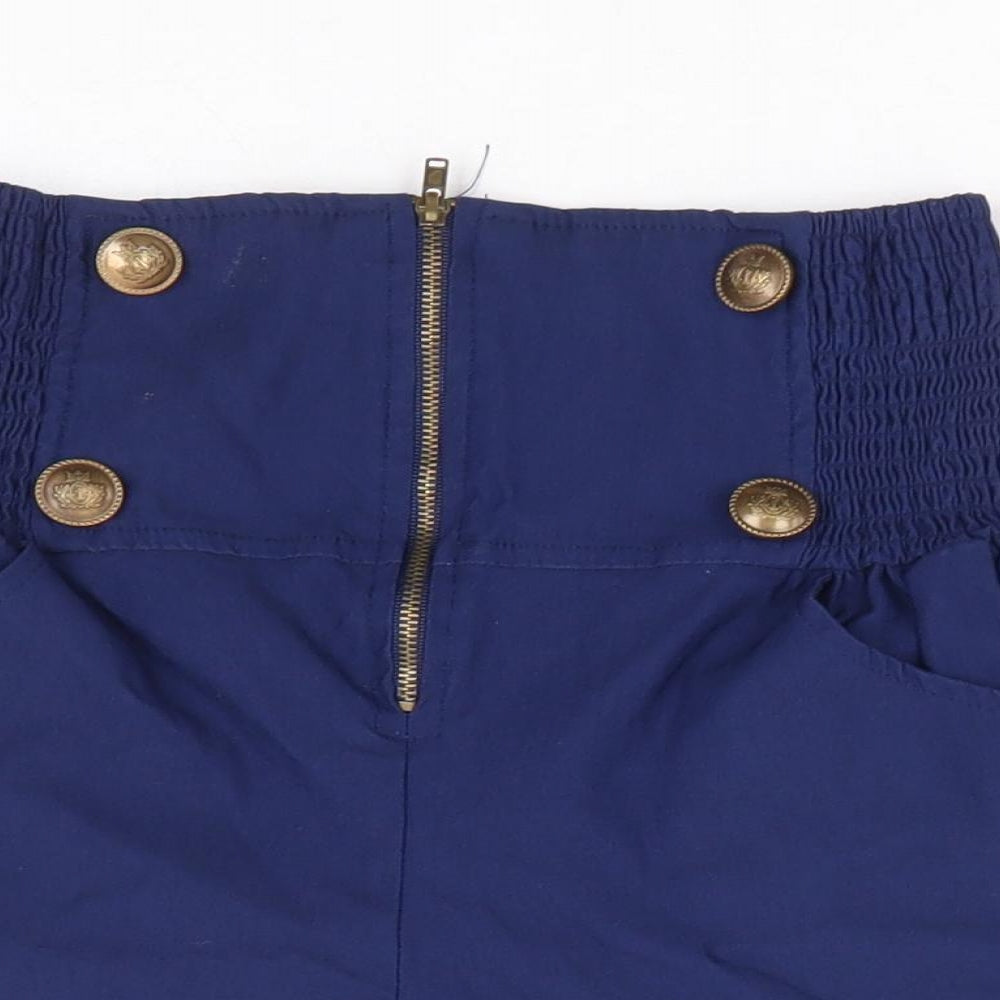 Urban Bliss Womens Blue Viscose Sailor Shorts Size 8 L5 in Regular Zip