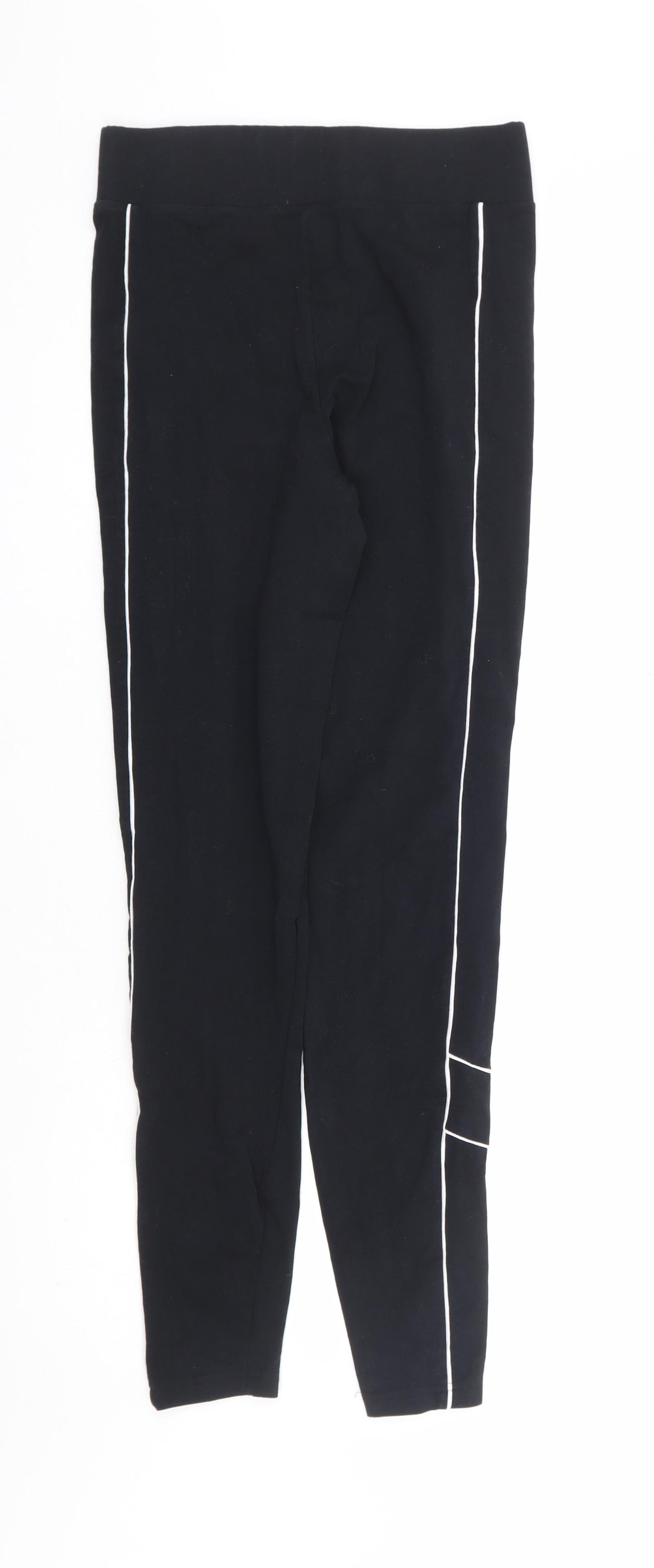 FILA Womens Black Cotton Jogger Leggings Size 10 L28 in - Contrast Stitch Legging