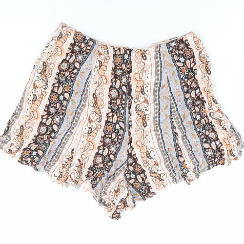 Miss Selfridge Womens Multicoloured Paisley Viscose Hot Pants Shorts Size 8 L5 in Regular Zip