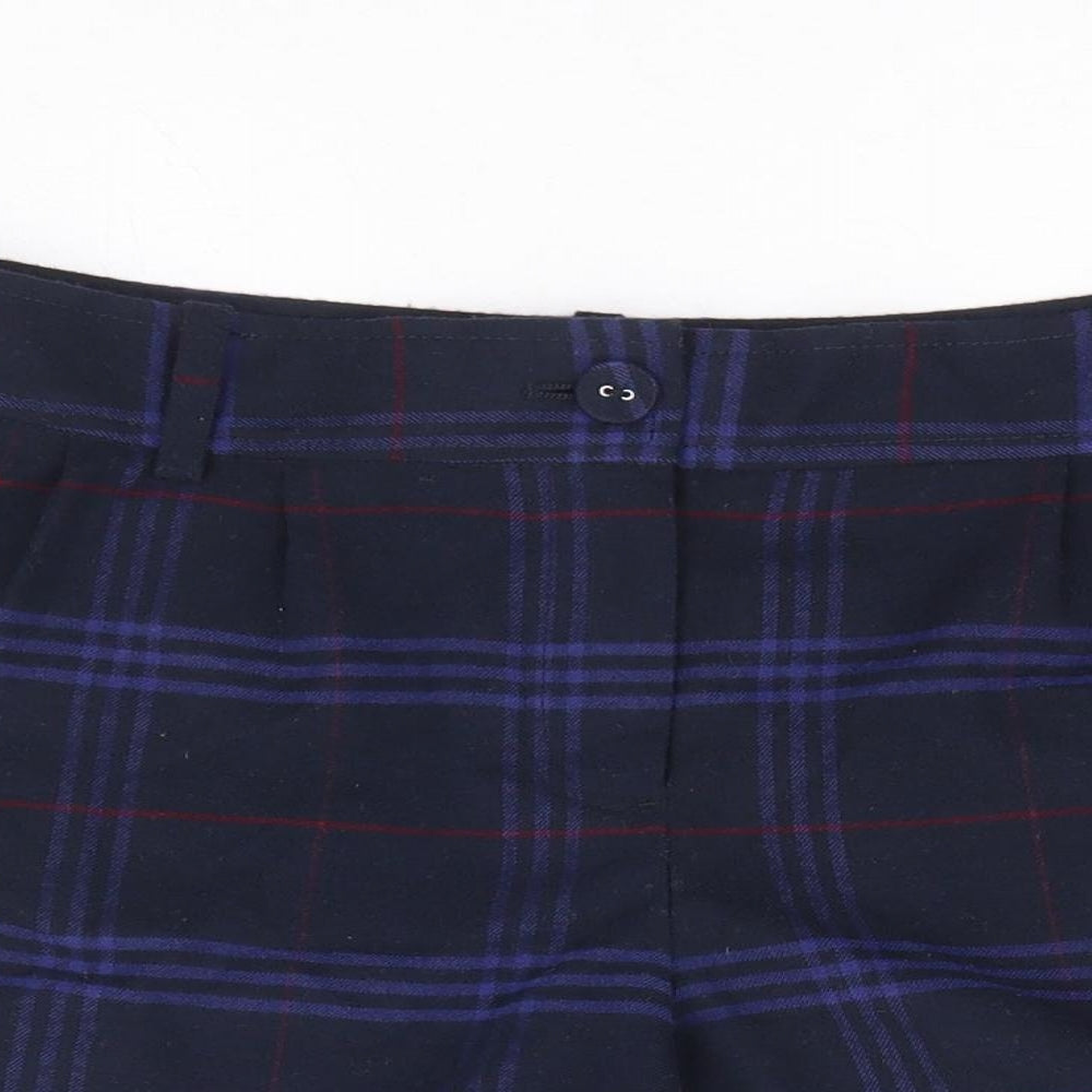 NEXT Womens Blue Plaid Polyester Sailor Shorts Size 8 L6 in Regular Zip