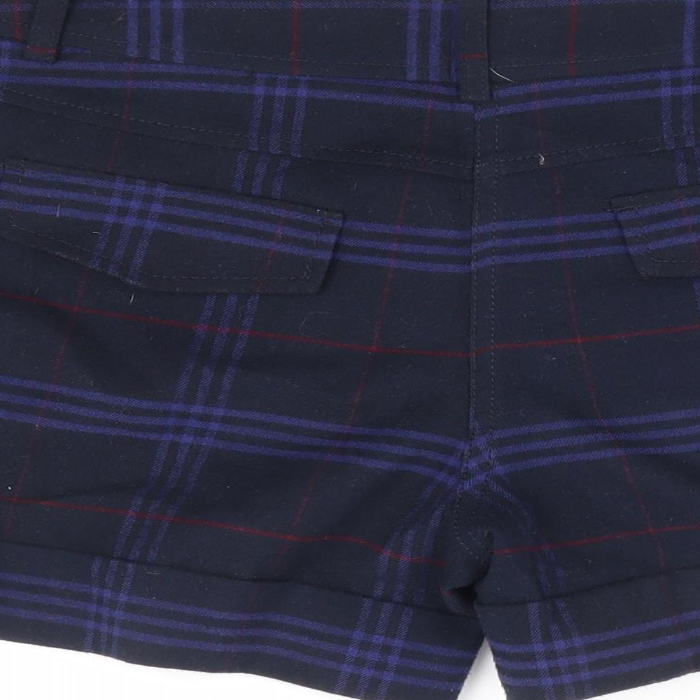 NEXT Womens Blue Plaid Polyester Sailor Shorts Size 8 L6 in Regular Zip