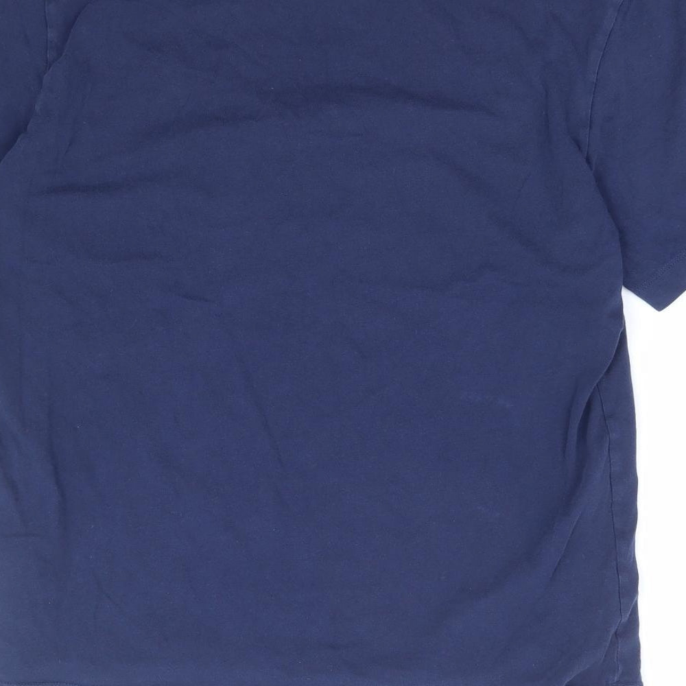 Nike Womens Blue 100% Cotton Basic T-Shirt Size S Round Neck