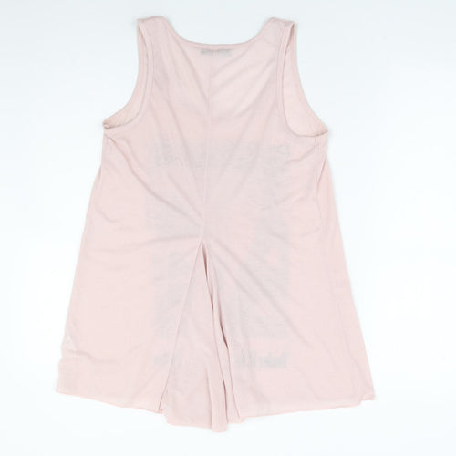 BHS Womens Pink Polyester Basic Tank Size 12 Scoop Neck - Paris