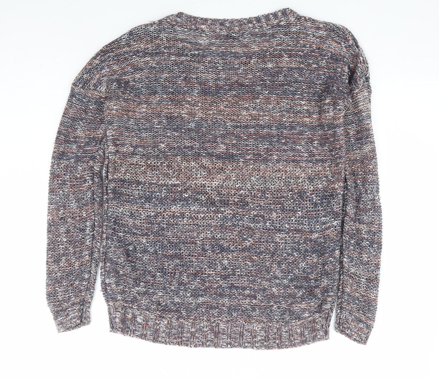Warehouse Womens Blue Round Neck Cotton Pullover Jumper Size 10