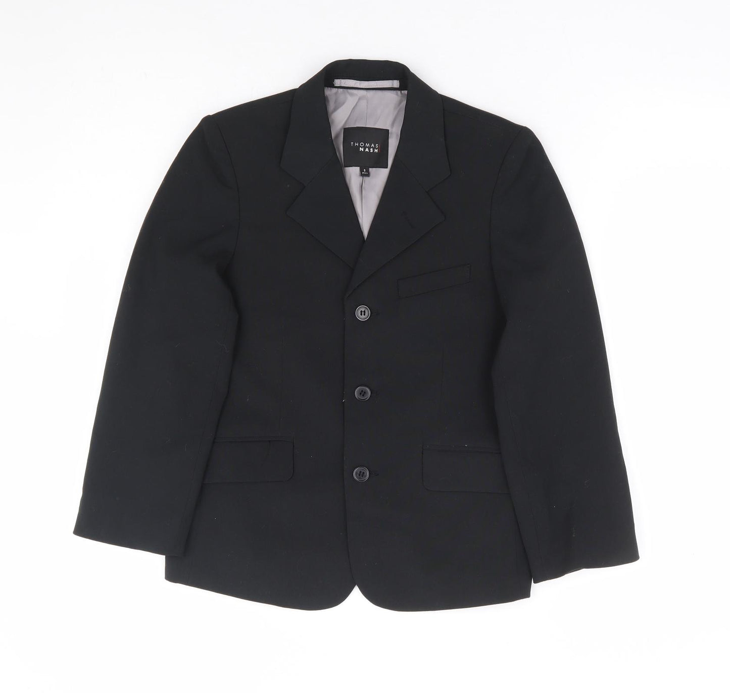 Thomas Nash Boys Black Jacket Blazer Size 8 Years Button - Suit Jacket