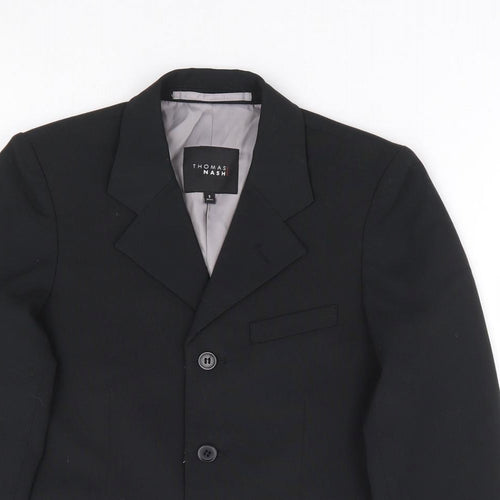 Thomas Nash Boys Black Jacket Blazer Size 8 Years Button - Suit Jacket