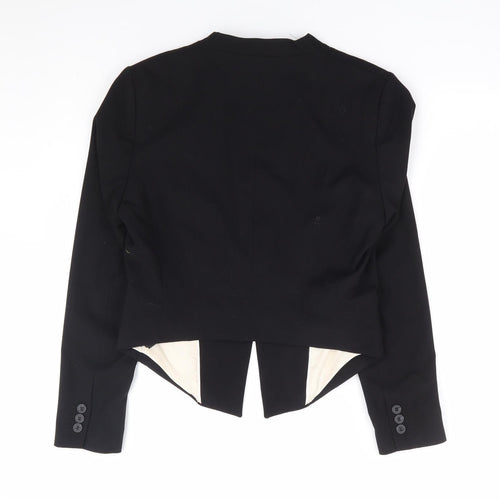 H&M Womens Black Polyester Jacket Suit Jacket Size 12