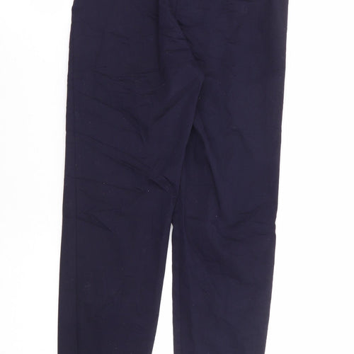 H&M Womens Blue Cotton Trousers Size 4 L27 in Regular Zip