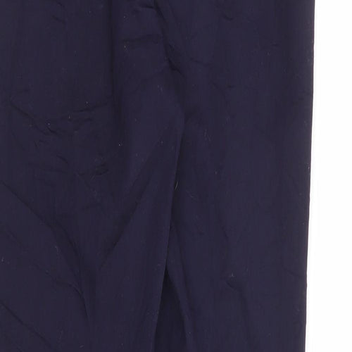 H&M Womens Blue Cotton Trousers Size 4 L27 in Regular Zip