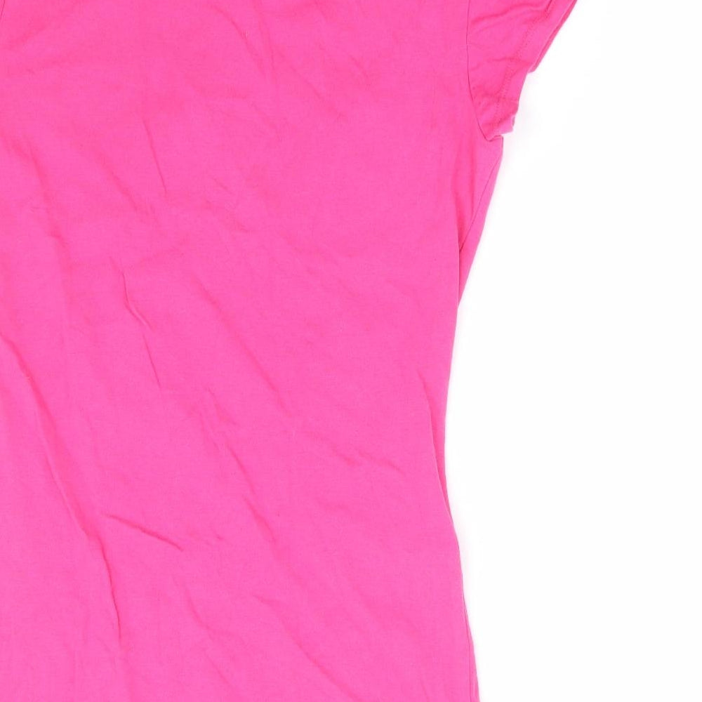 RESERVED Womens Pink Cotton Basic T-Shirt Size M Round Neck - Las Vegas