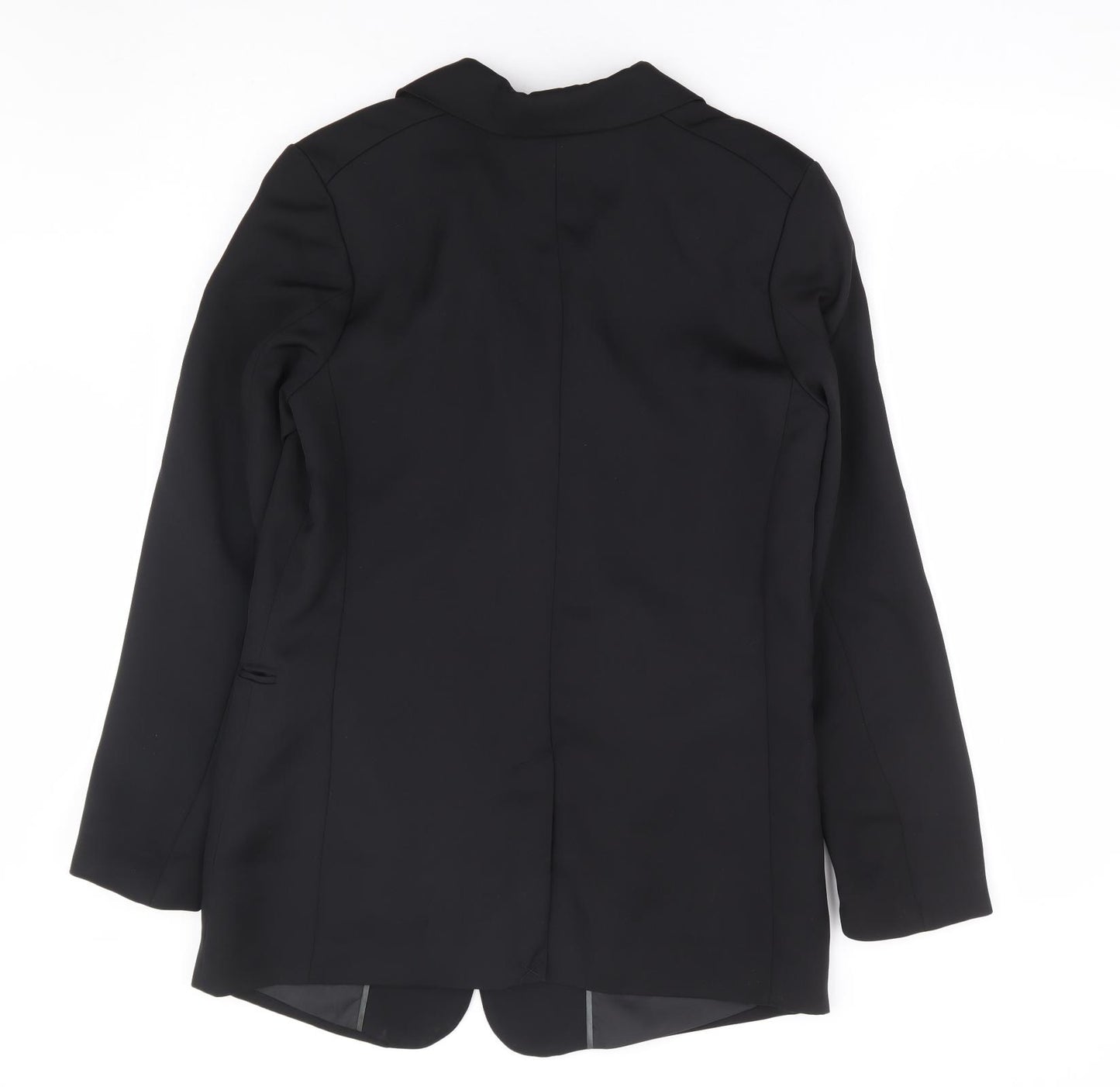 H&M Womens Black Polyester Jacket Suit Jacket Size 10