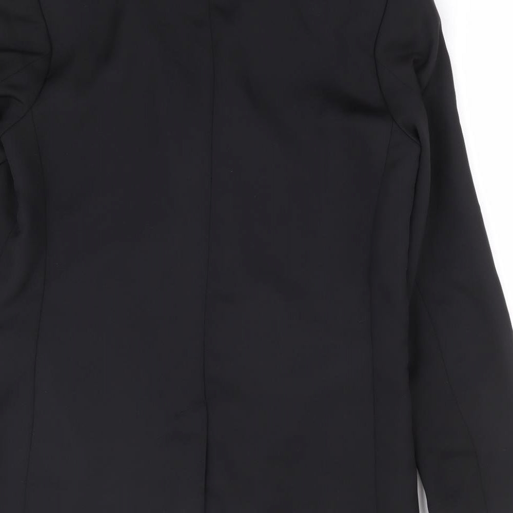 H&M Womens Black Polyester Jacket Suit Jacket Size 10
