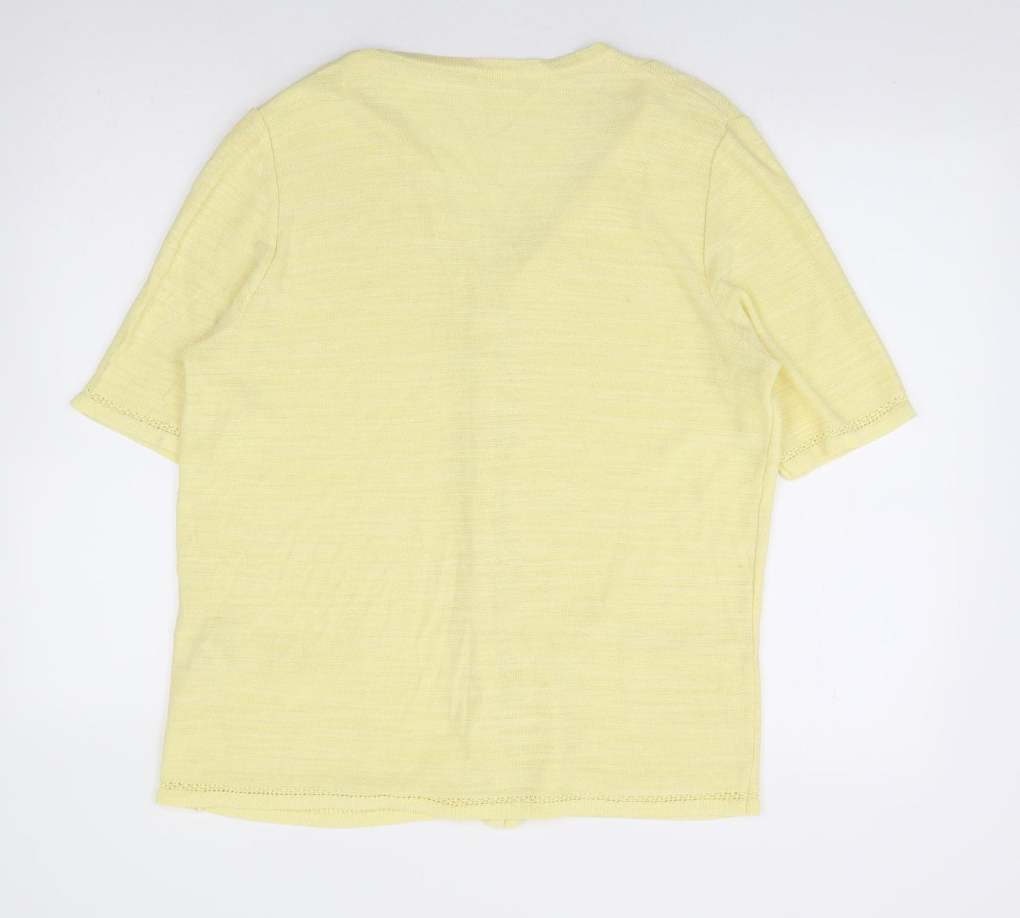 Preworn Womens Yellow V-Neck Viscose Cardigan Jumper Size 16