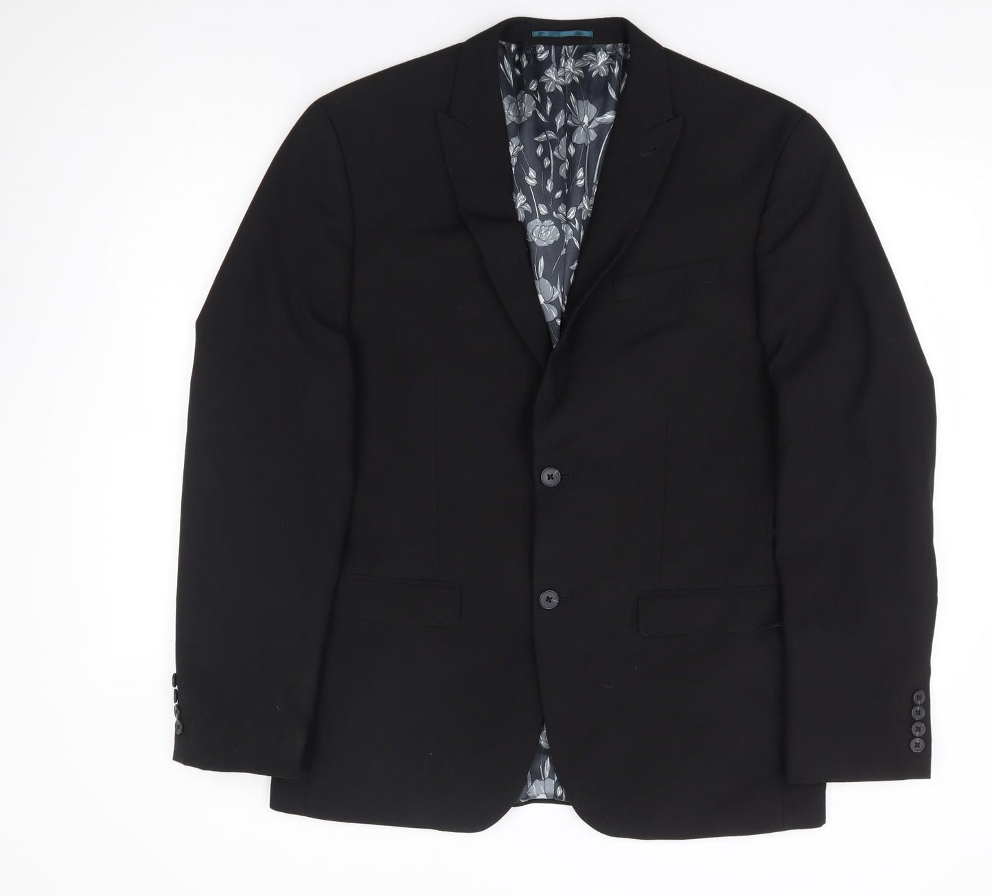 NEXT Mens Black Polyester Jacket Suit Jacket Size 40