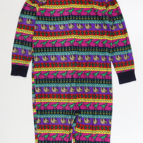 NEXT Girls Multicoloured Geometric Polyester Top One Piece Size 8 Years Zip - Sloth Dinosaur Onesie