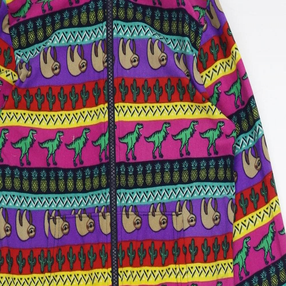 NEXT Girls Multicoloured Geometric Polyester Top One Piece Size 8 Years Zip - Sloth Dinosaur Onesie