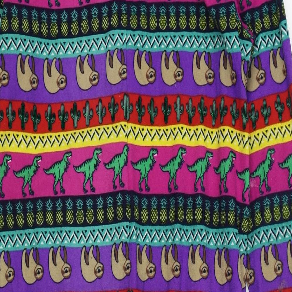 NEXT Girls Multicoloured Geometric Polyester Top One Piece Size 8 Years Zip - Sloth Dinosaur Onesie