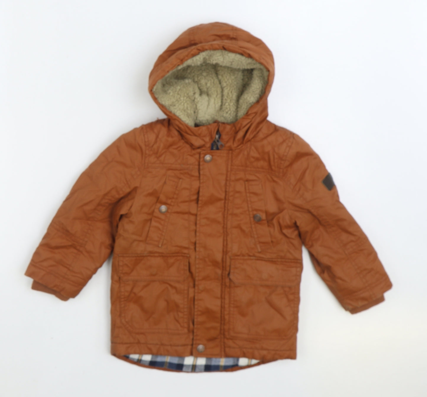 George Boys Orange Rain Coat Coat Size 3-4 Years Zip