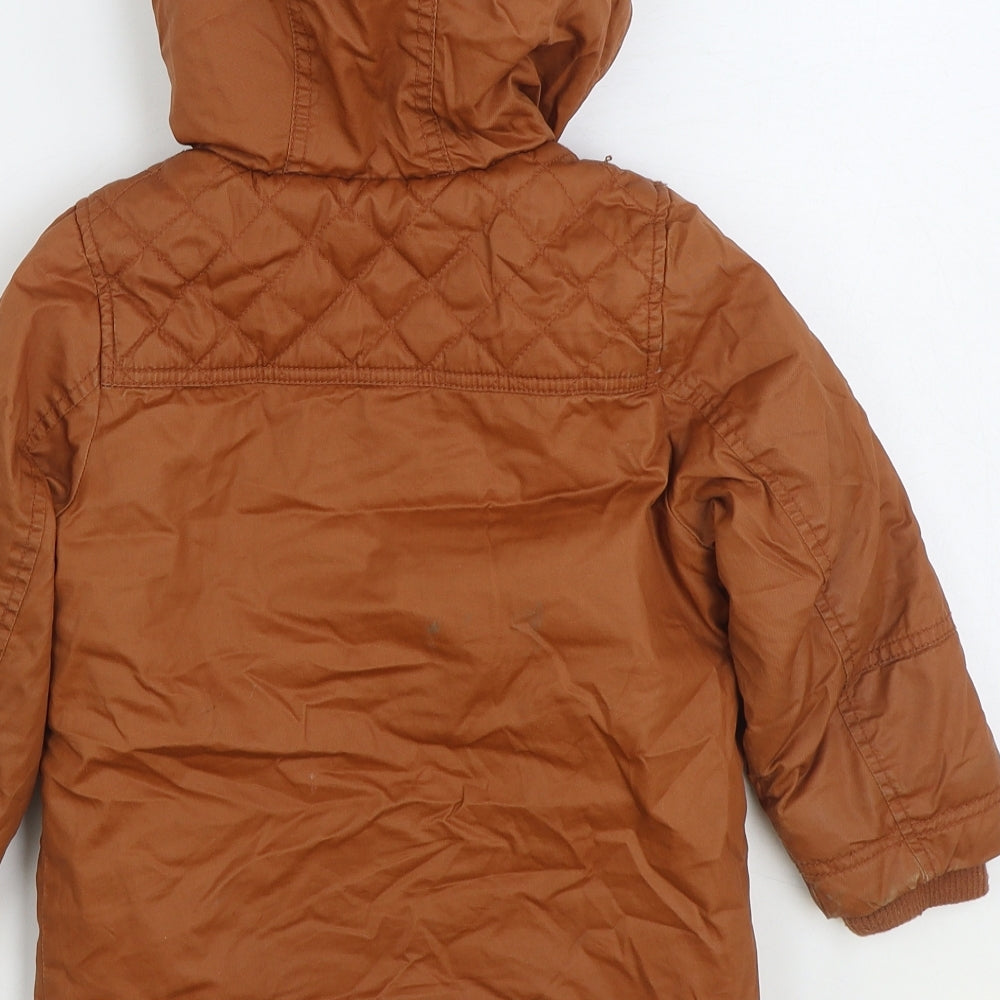 George Boys Orange Rain Coat Coat Size 3-4 Years Zip